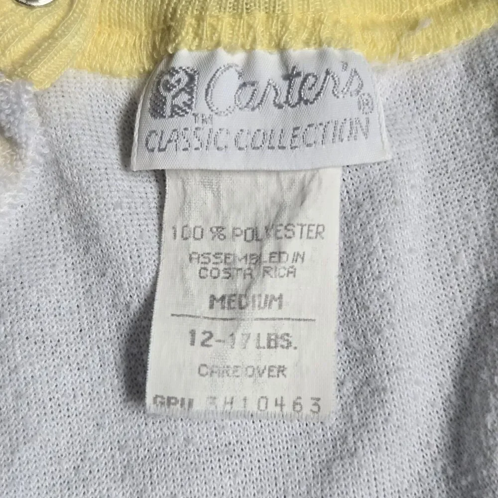 Vintage Carters Clown Sleeper Footie Pajamas 3-6 Months Terry Cloth Red Blue Y2K